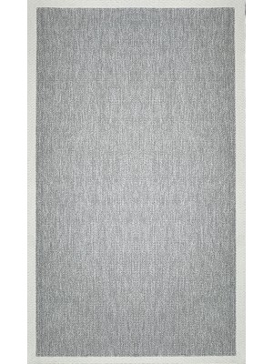 Sisal Sl-17 Gri Krem Dekoratif Desenli Çerçeveli Halı