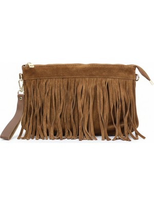 Amazon Taba - Püsküllü Süet Çanta