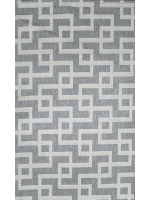 Sisal Sl-5 Gri Krem Dekoratif Desenli Halı