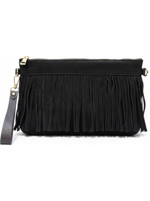 Amazon Kahve - Püsküllü Süet Çanta