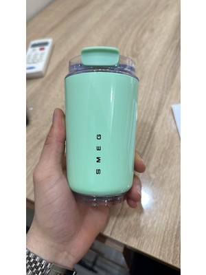 Skynest Smeg Mug Bardak Termos 240ML Su Yeşili Paslanmaz Çelik ile 9 Saat Soğuk Muhafaza