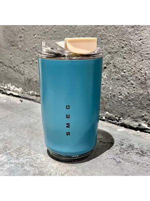 Skynest Smeg Mug Termos 240ML Paslanmaz Çelik Sızdırmaz Lacivert Renkli Ergonomik Tasarım