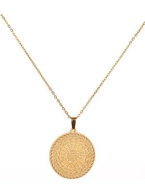 Altın Renk Cennetül Esma Yazılı Çelik Kolye Kararmaz Paslanmaz Zincirli Unisex Kolye