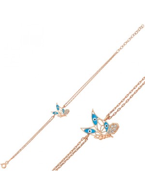 Supertrend ​gümüş Rose Kelebek Kadın Bileklik