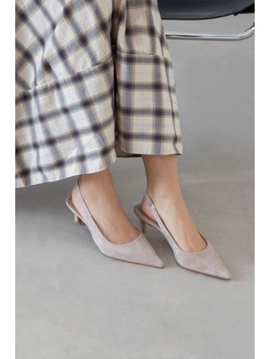 Straswans Molly  Kadın Topuklu Süet  Ayakkabı Bej