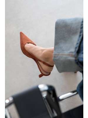 Straswans Molly  Kadın Topuklu Süet  Ayakkabı Kiremit