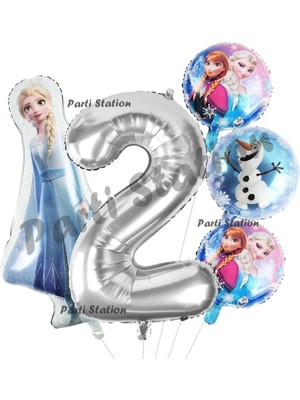Parti Station Frozen Elsa Balon Set 2 Yaş Karlar Ülkesi Frozen Elsa Konsept Doğum Günü Parti Balon Set