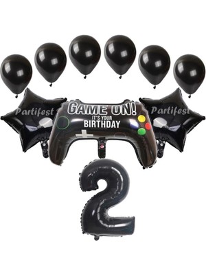 Parti Station Gamer Oyuncu Oyun Konsolu Yaş Folyo Balon Seti Gamer Oyuncu Playstation Konsept Doğum Günü