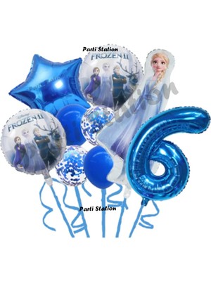 Parti Station Frozen Karlar Ülkesi Elsa Konsept 6 Yaş Doğum Günü Balon Set Frozen Elsa Temalı Balon Set