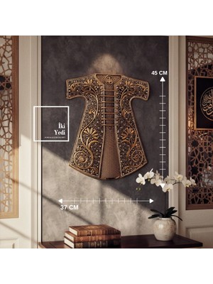 İki Yedi Konsept Humayun Osmanlı Kaftan Duvar Dekoru Altın Tonlu Otantik Duvar Süsü, Salon ve Ofis Için Şık Aksesuar