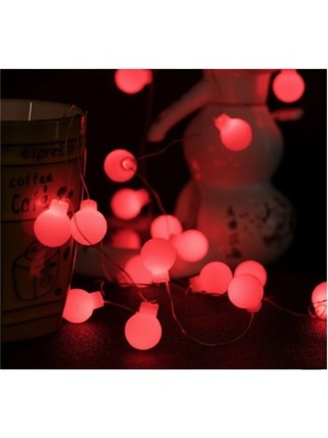 Livenda 5m 28 LED Kırmızı Işık Şeffaf Kablo Fişli Eklemeli