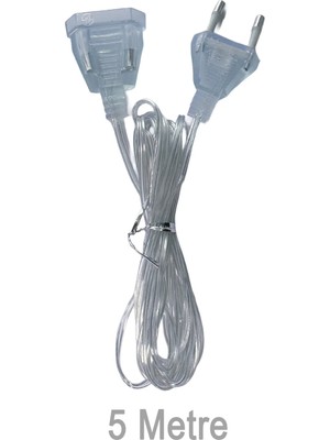Neo Vista 5 Metre Şeffaf LED Işık Adaptör Kablo – 220V Priz Uyumlu Dekoratif Aydınlatmalar Için NV0084A, One Size