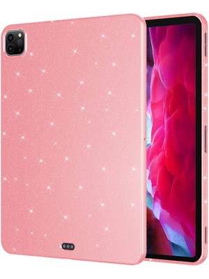 iPad Pro 11 2020 (2.nesil) Simli Parlak Görünümlü Uyumlu Ydst Tablet Koton Kılıf-Pembe