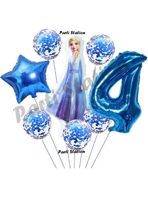 Parti Station Frozen Karlar Ülkesi Elsa Konsept Doğum Günü Balon Set 4 Yaş Elsa Karlar Ülkesi Balon Set