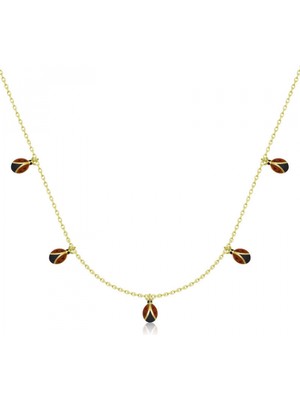 Supertrend Gümüş Gold Uğur Böceği Şans Kadın Kolye