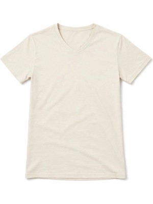 Glam Love Genç Kız Çocuk V Yaka Tişört Yazlık Model Günlük Basic Body - Taş