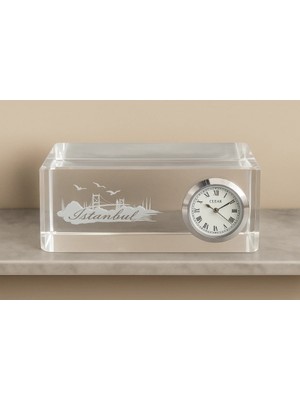 Livenda Istanbul Tasarımlı Kristal Saatli Biblo