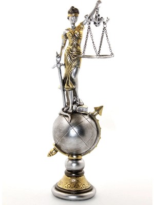 Livenda Polyester Dünya Küre Üzerinde Adalet Biblosu Model 1