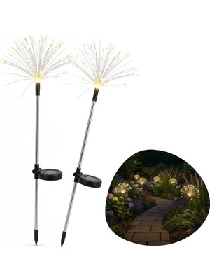 Emt Pazarlama 2 Adet Saçak Model Solar Bahçe Lambası - Güneş Enerjili LED Dış Mekan Aydınlatma, Otomatik Sensörlü Dekoratif Işık