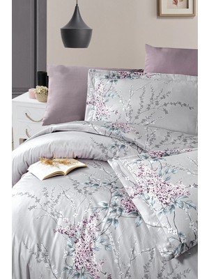 First Choice Firstchoice Wisteria Lilac - Pamuk Saten Çift Kişilik Nevresim Takımı