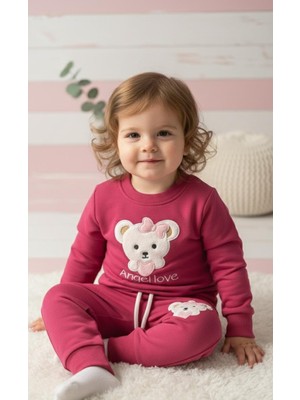 Gülbilir Kız Bebek Ikili Eşofman Takımı Pembe Mevsimlik