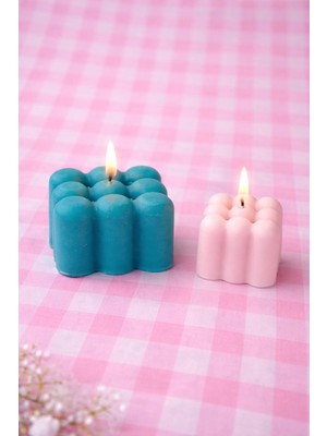 Bubble Mum | Minimal Kare Baloncuk Mum | El Yapımı Dekoratif Mum