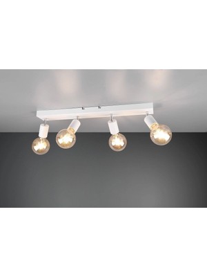 Riolight Modern Beyaz 4XE27 Mafsallı Hareketli Başlık(Glop Ampul Hariç) Metal Spot Avize