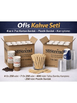 Üreticiden Koli Set Ofis Set ,4oz 7 Oz Karton Bardak,plastik Bardak,karıştırıcı
