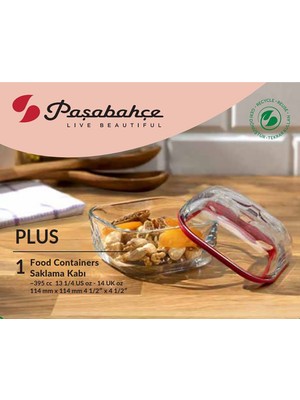 Paşabahçe Plus Saklama Kabı 395 cc 4 Adet