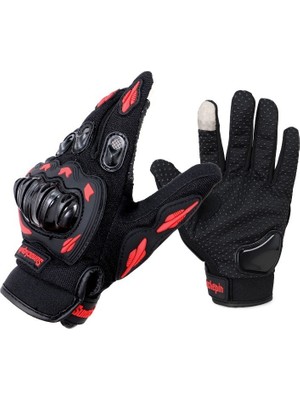 Sumochepin Motosiklet Eldiveni Siyah - Profesyonel Yüksek Korumalı Dokunmatik Özellikli Motorcu Eldiveni