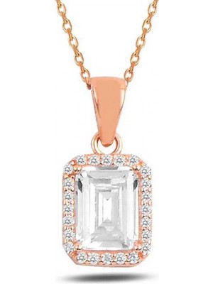 Supertrend Gümüş Rose Baget Taşlı Kadın Kolye