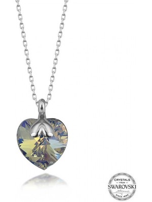 Supertrend Swa Crystal Taşlı Kalp Gümüş Kadın Kolye