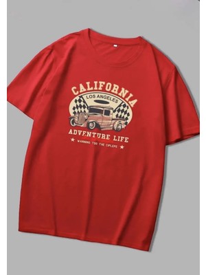 Punix Punıx Büyük Beden Özel Seri Adventure Lıfe Baskılı %100 Pamuk Oversize Battal Kadın T-Shirt