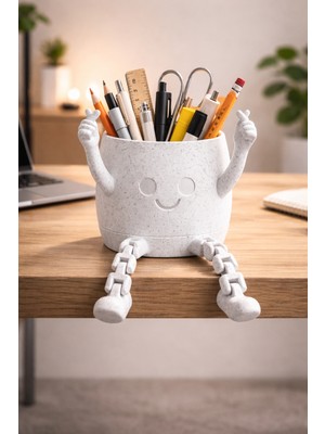 Baykuş Pazar Dekoratif Karakter Tasarımlı Kalemlik & Saksı – Modern Masa Aksesuarı