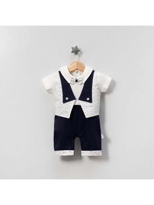 Jolly Joy Cepkenli Desenli Erkek Bebek Tulum - Lacivert - 3 - 6 Ay Lacivert