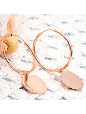 Supertrend Gümüş Rose Sallantılı Halka Kadın Küpe