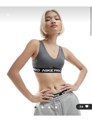 Nike Pro Indy Plunge Bra Sw Gri Kadın Sporcu Sütyeni HF5961-068