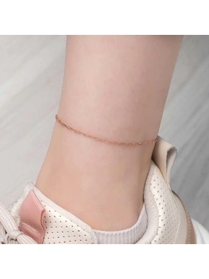 Supertrend Gümüş Rose Zincir Desenli Halhal