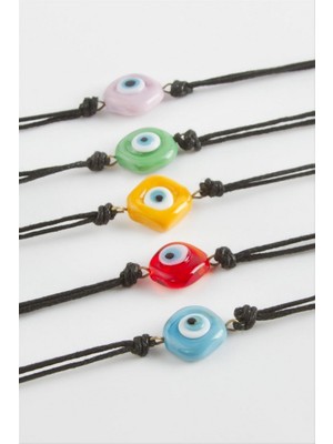 Zero Land Gld-Spt- Nazar Cam Bileklik-Renkli