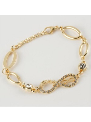 Zero Land Gld-Spt- Sonsuzluk Anne Figürlü Taşlı Metal Bileklik-Sarı