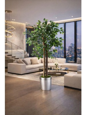 Altun Çiçekcilik Benjamin 150 cm Lux Metal Saksı Dahildir