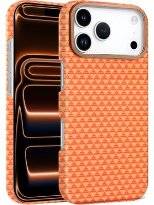 Gld-Spt- Newface Apple Iphone 17 Pro Vega Magsafe Kapak - Parlak Turuncu
