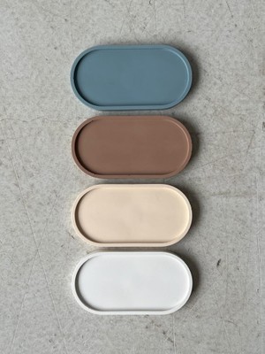 Lenisa Home Lenisa Taş Tozu Dekoratif Düz Alt Tepsi Tabak Sunumluk