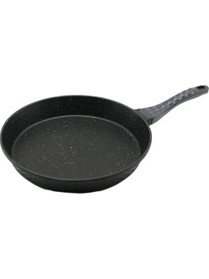 Meli Collection 32 cm Granit Efektli Döküm Tava - Piramit Desenli Ergonomik Bakalit Sap (18.2 Cm)