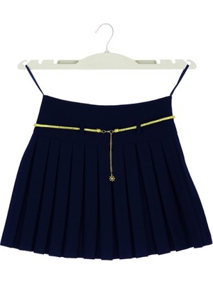 NR Nar Rengi Pileli  Beli Lastik Ayarlamalı Kız Çocuk Etek Okulluk Rahat Kullanım