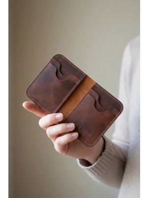 Oh Deer Leather – Hakiki Deri Kartlık/Cüzdan - Frisco Deri - Kahverengi