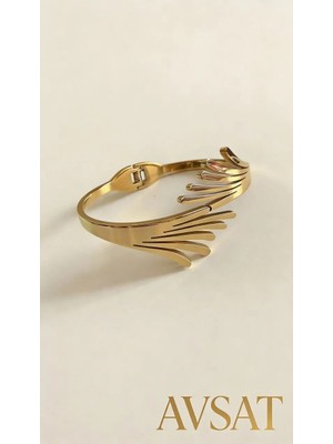 Melike Steel Sarılan Eller Çapraz Model Paslanmaz Çelik Kelepçe Bileklik