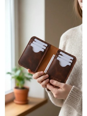 Oh Deer Leather – Hakiki Deri Kartlık/Cüzdan - Frisco Deri - Kahverengi