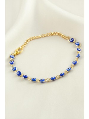 Zero Land Gld-Spt- Nazar Boncuk Mineli Bileklik - Mavi