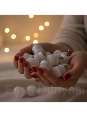 USB Mini Top LED 10'lu Aydınlatma Seti - Sıcak Beyaz Gün Işığı Gece Lambası - Taşınabilir Enerji Tasarruflu Mikro LED Işık